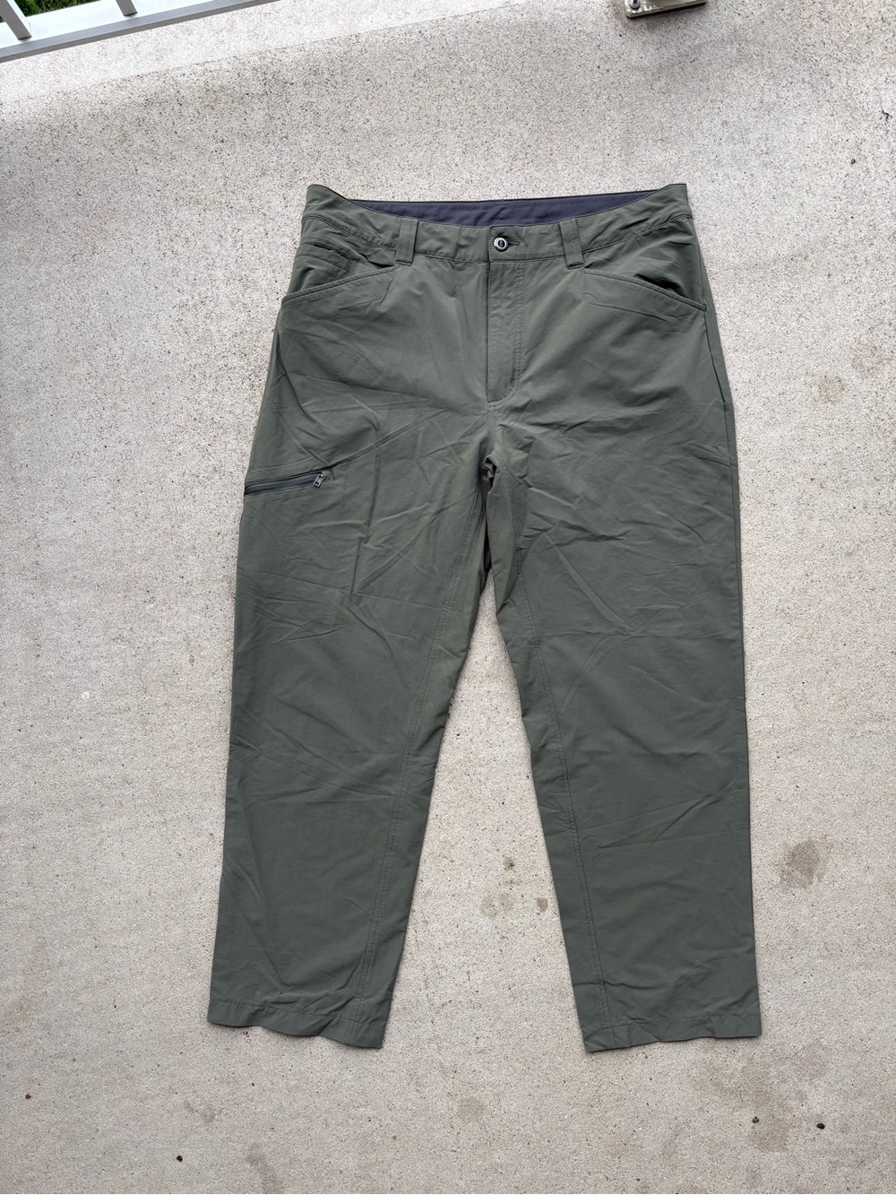 Patagonia Mens Quandary Hiking Pants Industrial Green Olive Stretch 36x29